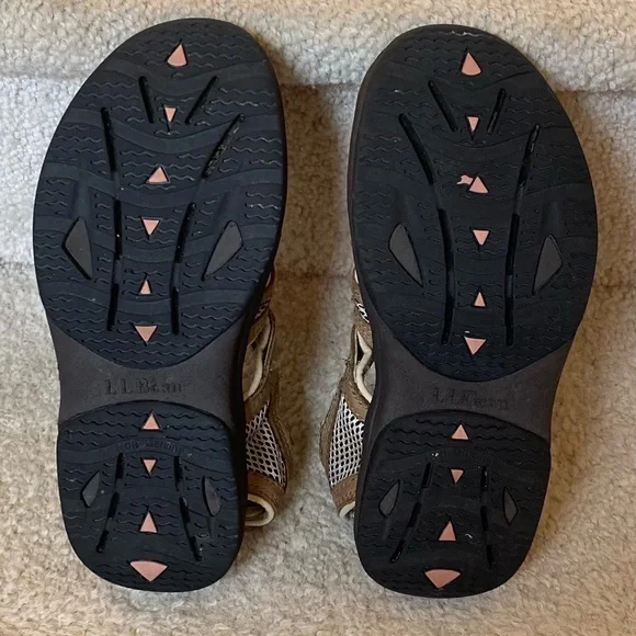 LL BEAN SHOES/ LL BEAN WOMENS HIKING SANDALS/ COLOR LIGHT BROWN/ SIZE 7M - Picture 3 of 7